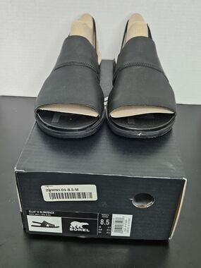 Sorel Black Open-Toe Slingback Sandal US 8.5